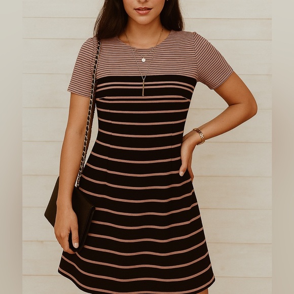 Ann Taylor striped short sleeve dress ❤️ - Picture 2 of 9
